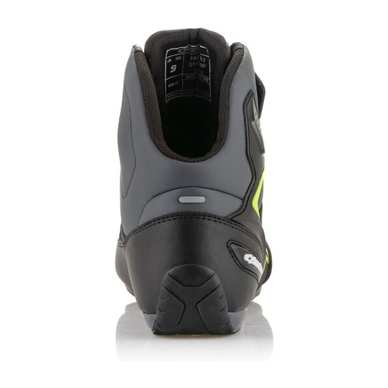 Alpinestars Faster-3 Drystar melni-pelēki-fluo dzelteni motocikla zābaki