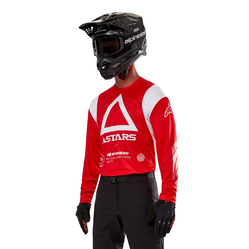 Alpinestars Techdura fluo sarkans motokrosa krekls