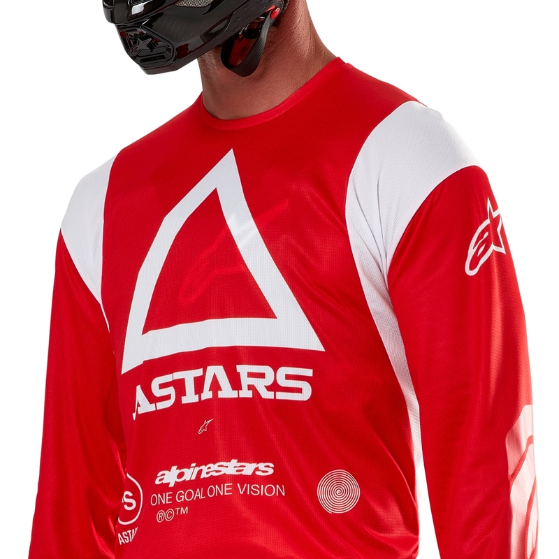 Alpinestars Techdura fluo sarkans motokrosa krekls