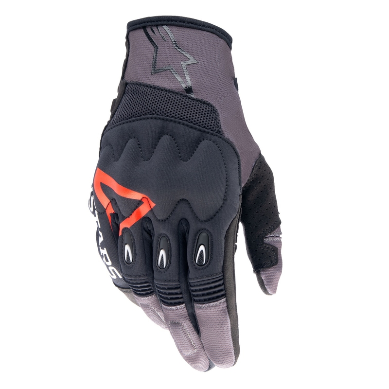 Alpinestars Techdura motokrosa cimdi melni-brūni-fluo sarkani