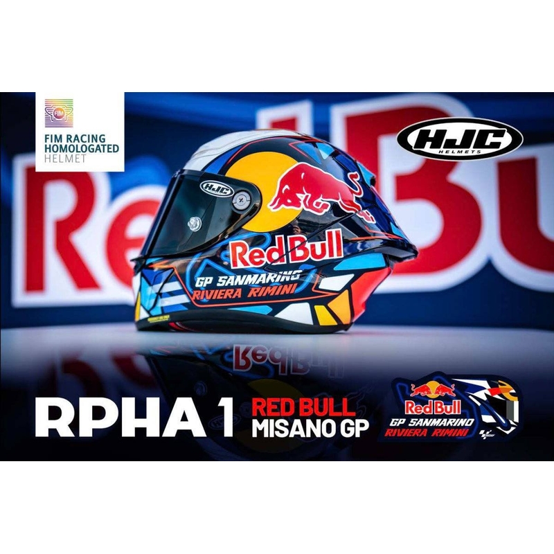 Integrālā motociklista ķivere HJC RPHA Redbull Misano GP MC21 daudzkrāsaina