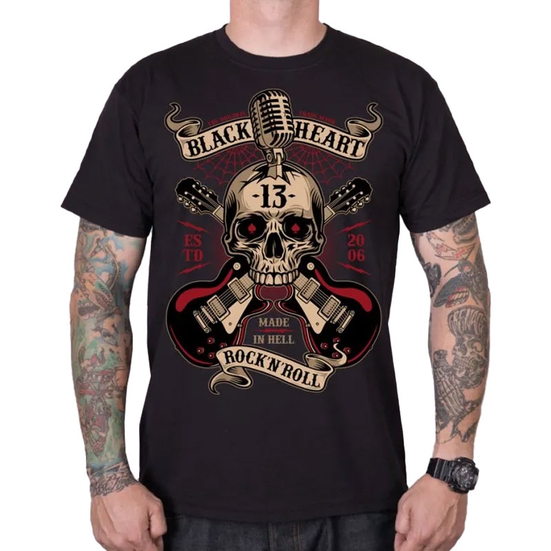T-krekls Black Heart Rock N Roll black