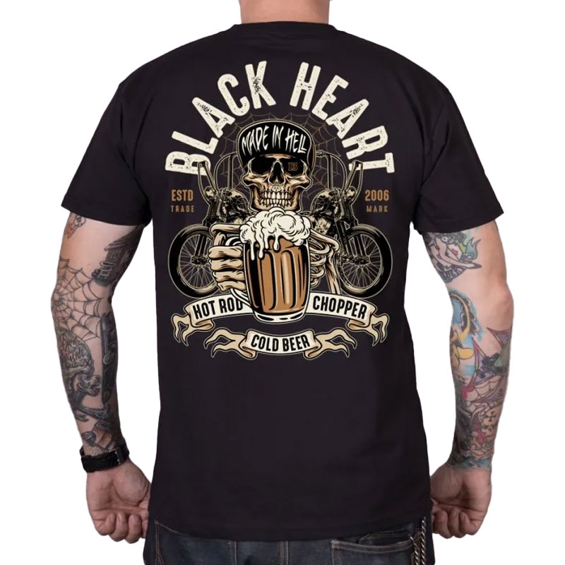 T-krekls Black Heart Beer Biker black