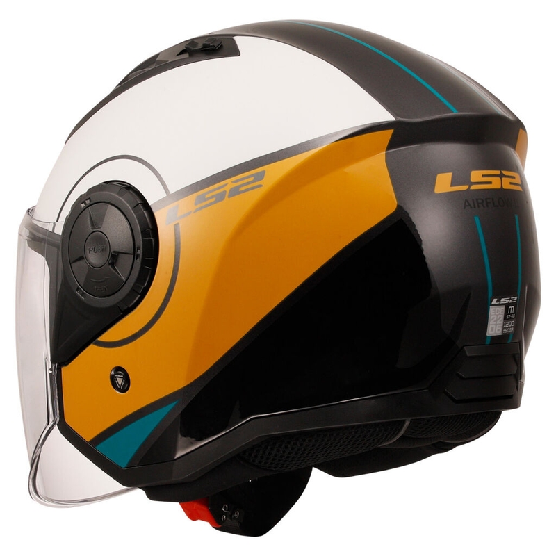 Atvērt Motociklu ķivere LS2 OF616 Airflow II Cover Glossy White-Brown