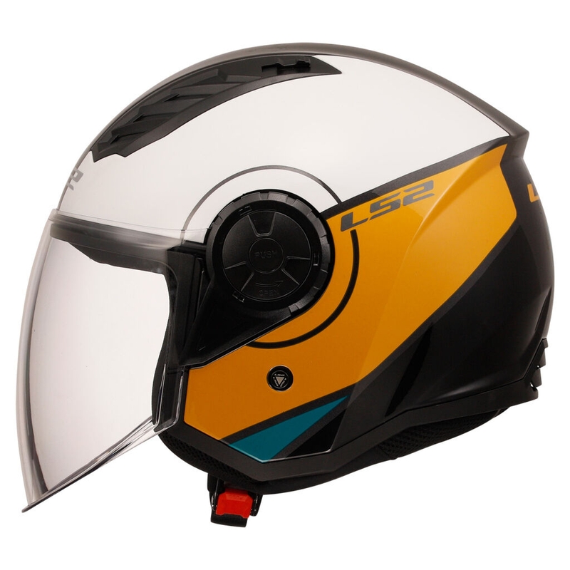 Atvērt Motociklu ķivere LS2 OF616 Airflow II Cover Glossy White-Brown