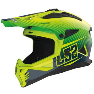 Motokrosa ķivere LS2 MX708 Fast II Duck zaļi-dzeltena