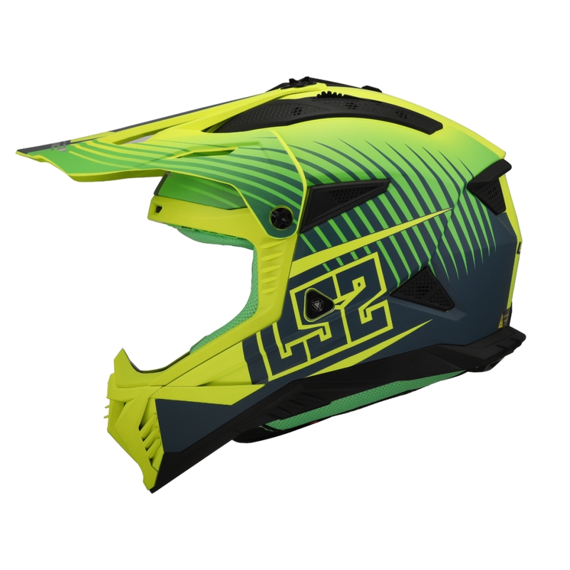 Motokrosa ķivere LS2 MX708 Fast II Duck zaļi-dzeltena