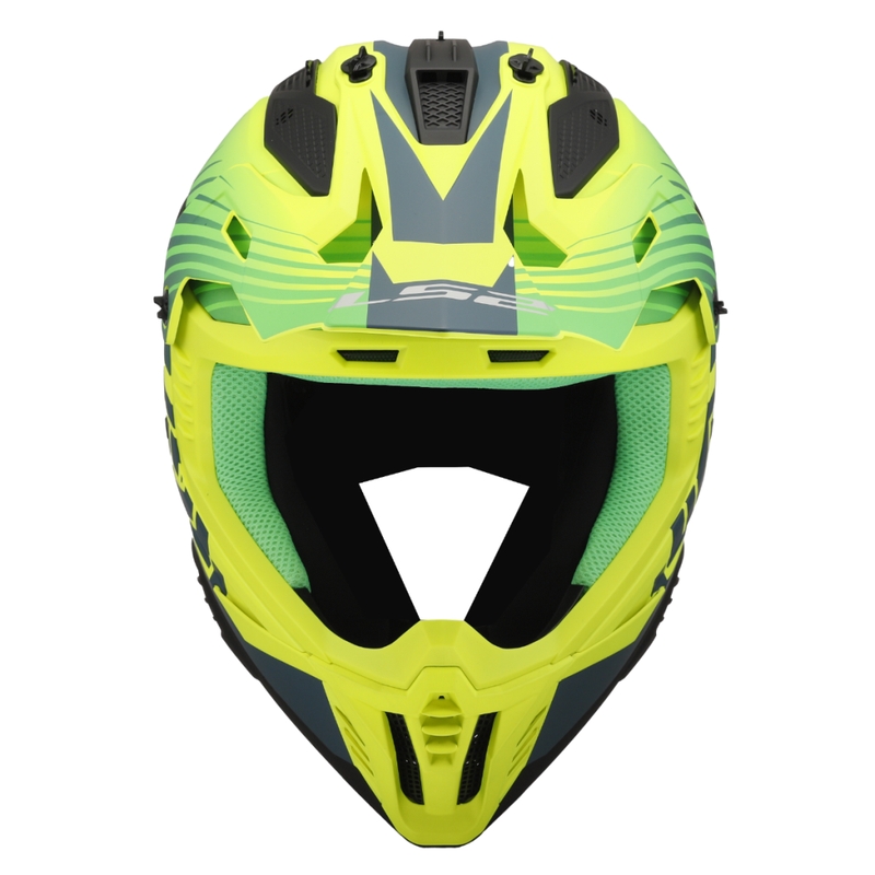Motokrosa ķivere LS2 MX708 Fast II Duck zaļi-dzeltena