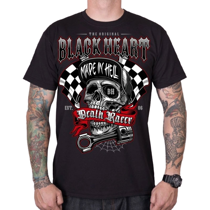 T-krekls Black Heart Death Racer melns