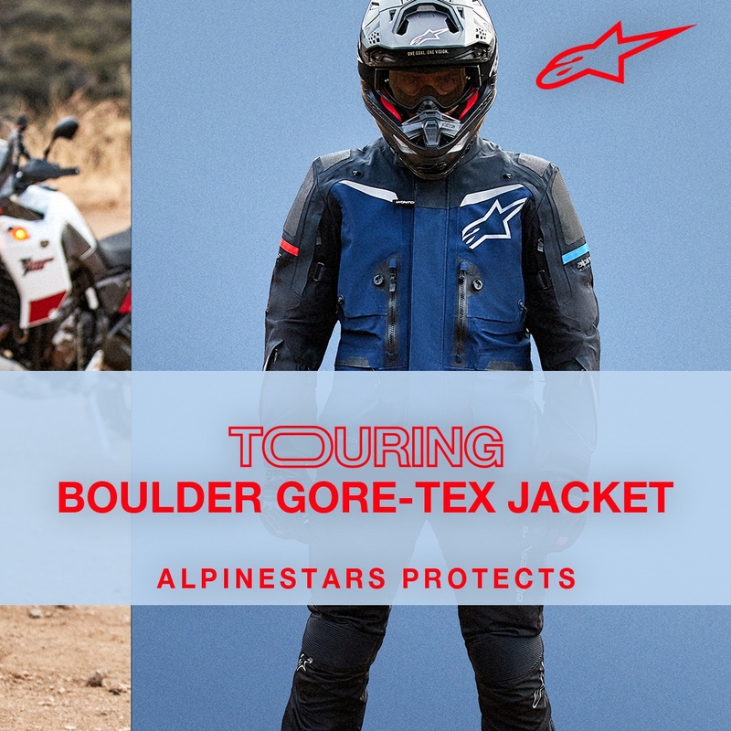 Alpinestars Boulder Gore-Tex tumši zili melna motocikla jaka