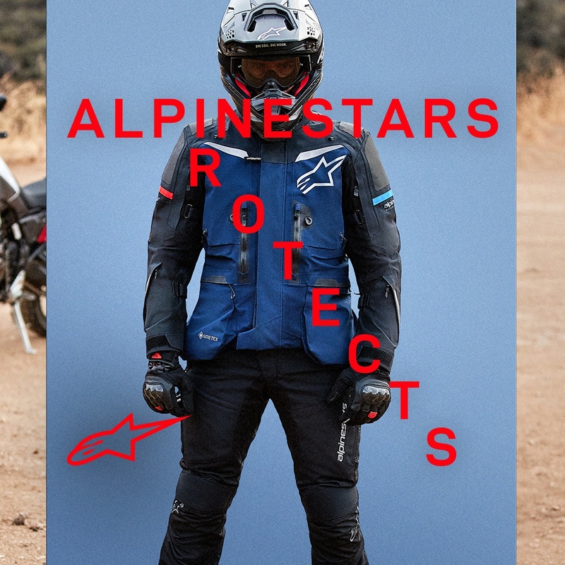 Alpinestars Boulder Gore-Tex tumši zili melna motocikla jaka