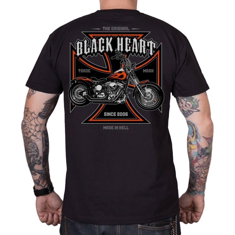 T-krekls Black Heart Motociklu krusts melns