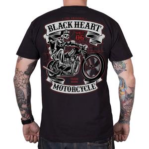 T-krekls Black Heart Skeleton Chopper melns