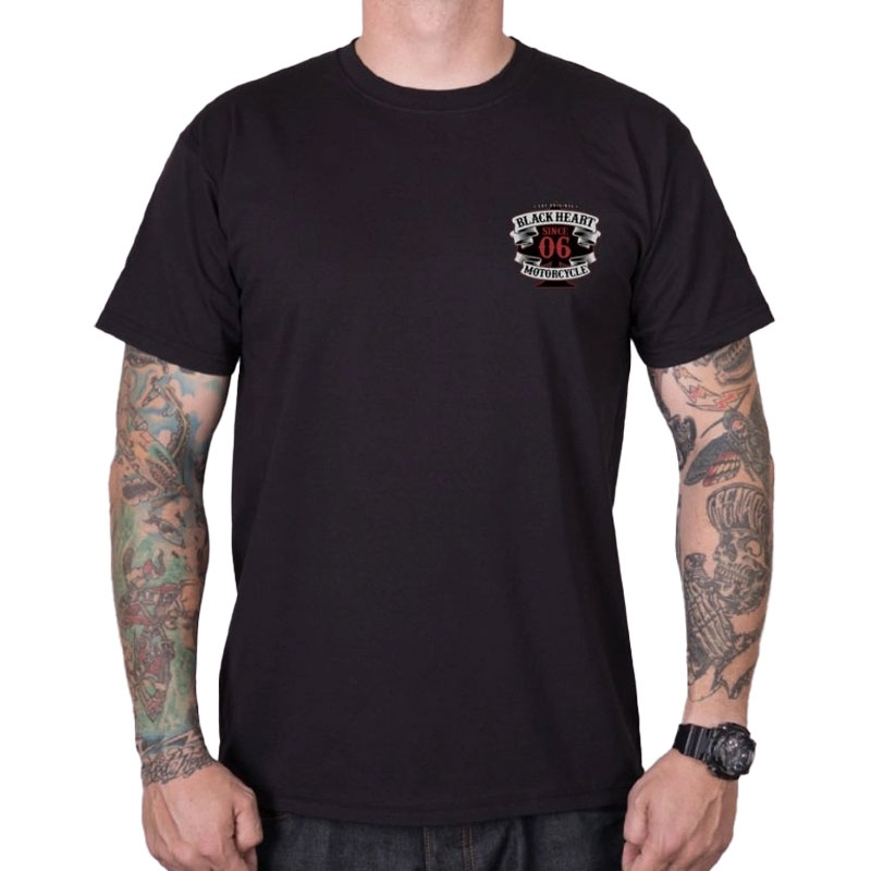 T-krekls Black Heart Skeleton Chopper melns