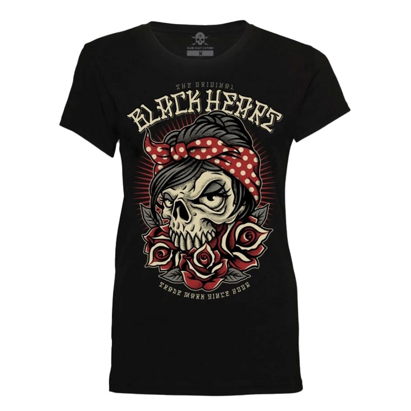 Sieviešu T-krekls Black Heart Allen melns