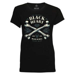 Sieviešu T-krekls Black Heart Bones melns