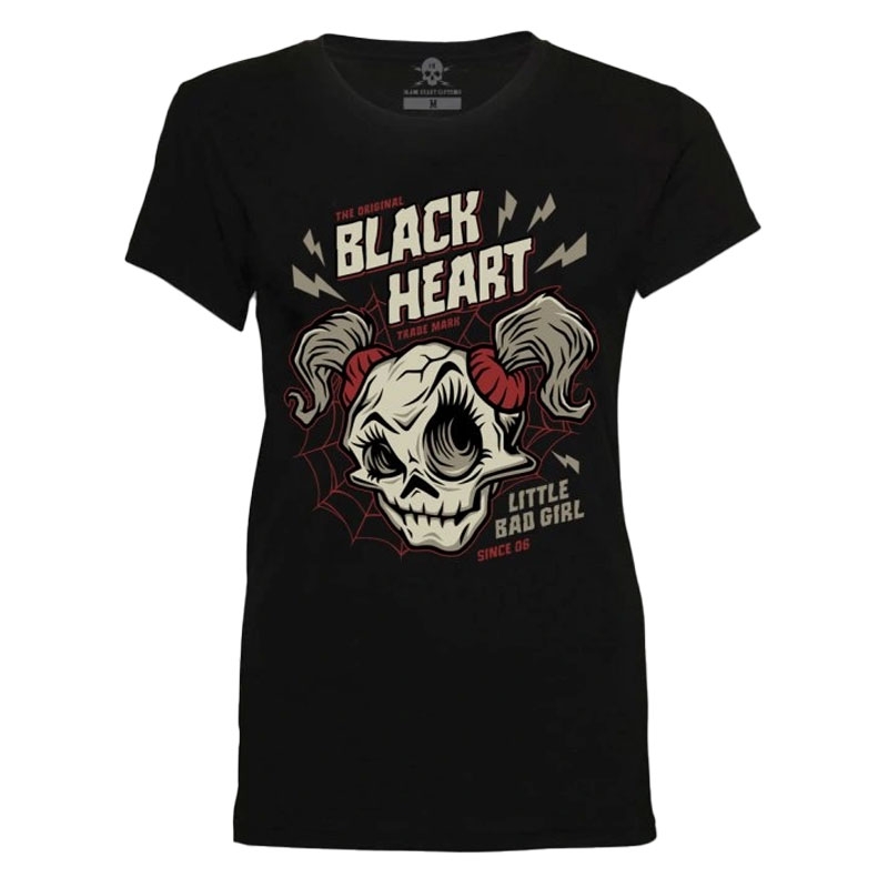 Sieviešu T-krekls Black Heart Ghost Face melns
