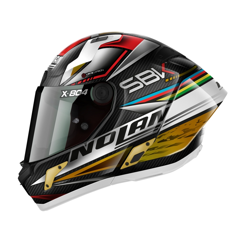 Nolan X-804 RS Ultra Carbon SBK integrālā motociklu ķivere melna-arkana-zelta