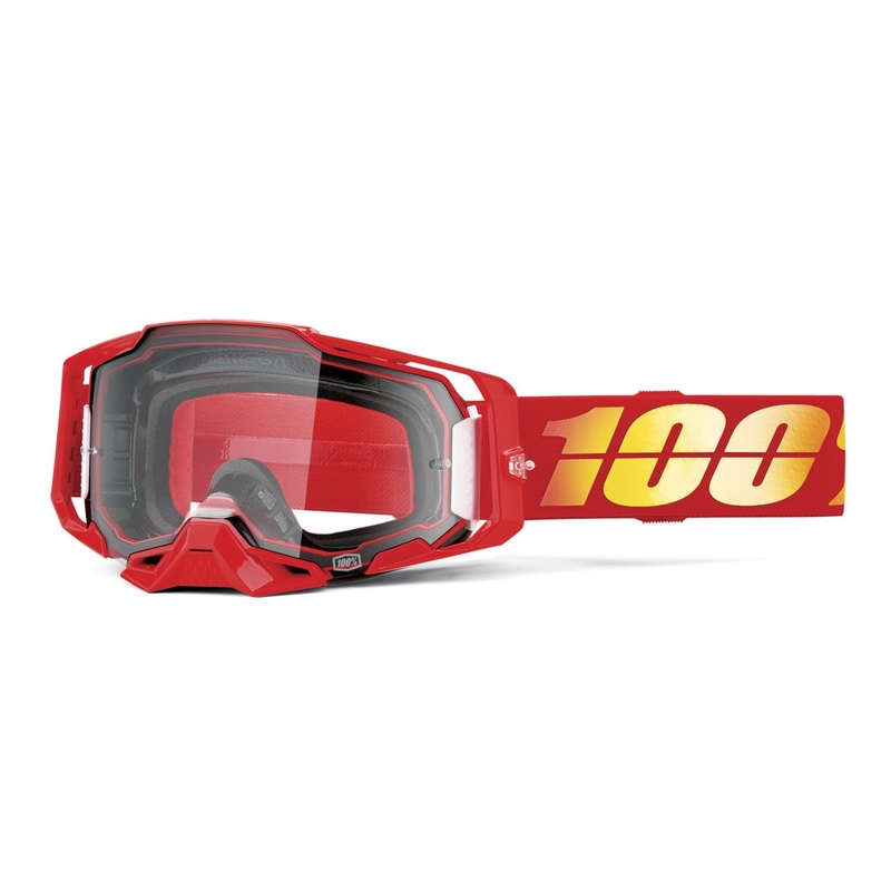 Motokrosa brilles 100% ARMEGA Nuketown caurspīdīgs pleksi stikls