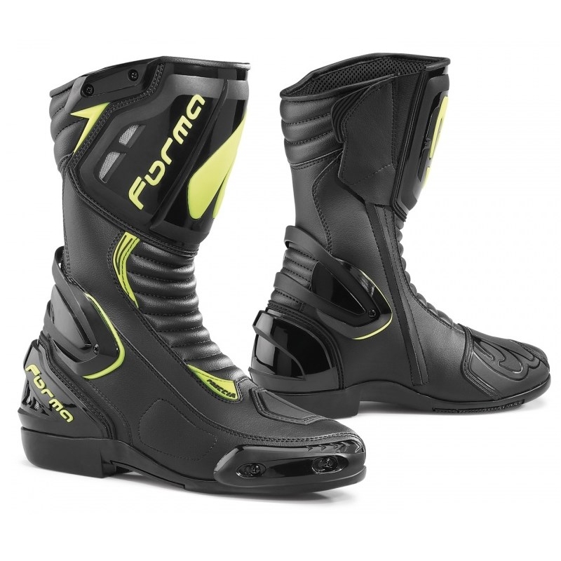 Forma Freccia melni-fluo dzelteni motocikla zābaki