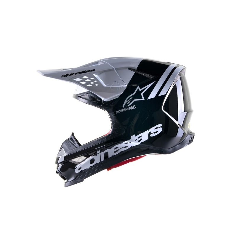 Alpinestars Supertech S-M8 Radium 2 motokrosa ķivere melnā un baltā krāsā