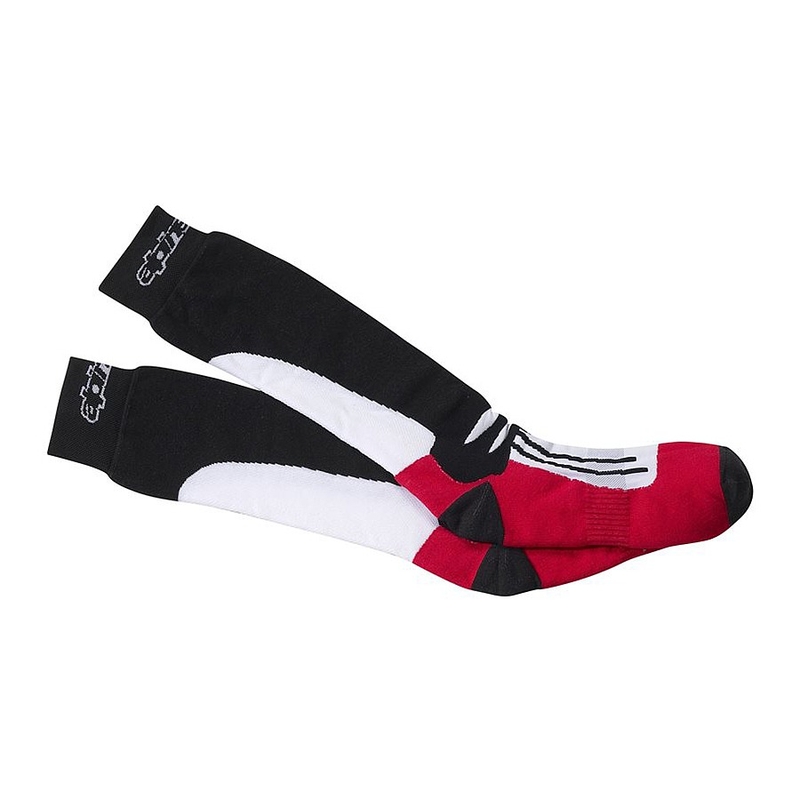 Alpinestars Racing Road CoolMax® melnas, baltas un sarkanas zeķes