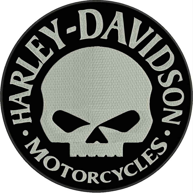Patch H-D Motocikli melnā un baltā krāsā