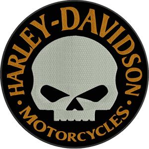 Patch H-D Motocikli melns-balts-dzeltens