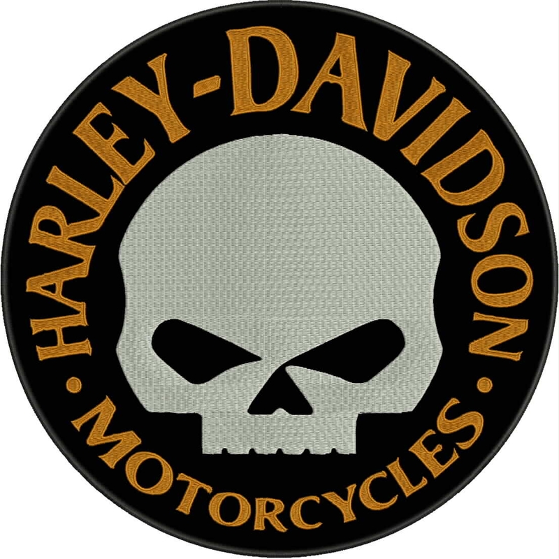 Patch H-D Motocikli melns-balts-dzeltens