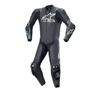 Alpinestars Missile 2 Ward melns un pelēks ādas motocikla kombinezons