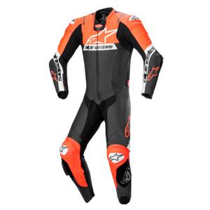 Alpinestars Missile 2 Ward Black-Fluo Red-White ādas motocikla kombinezons