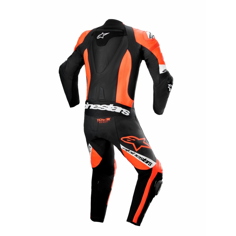 Alpinestars Missile 2 Ward Black-Fluo Red-White ādas motocikla kombinezons