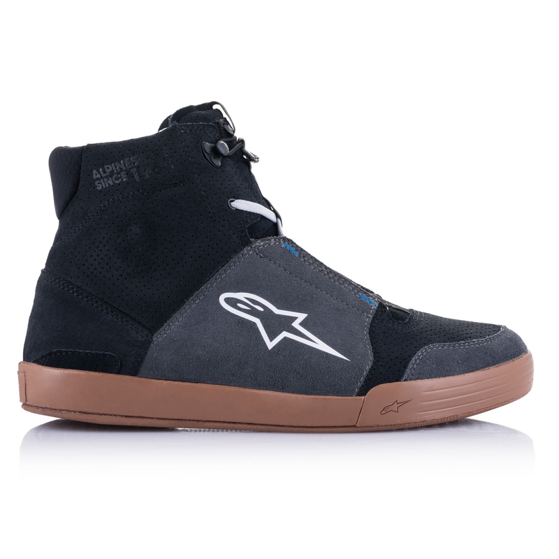 Alpinestars Chrome melni-pelēki-brūni-zili motociklu zābaki