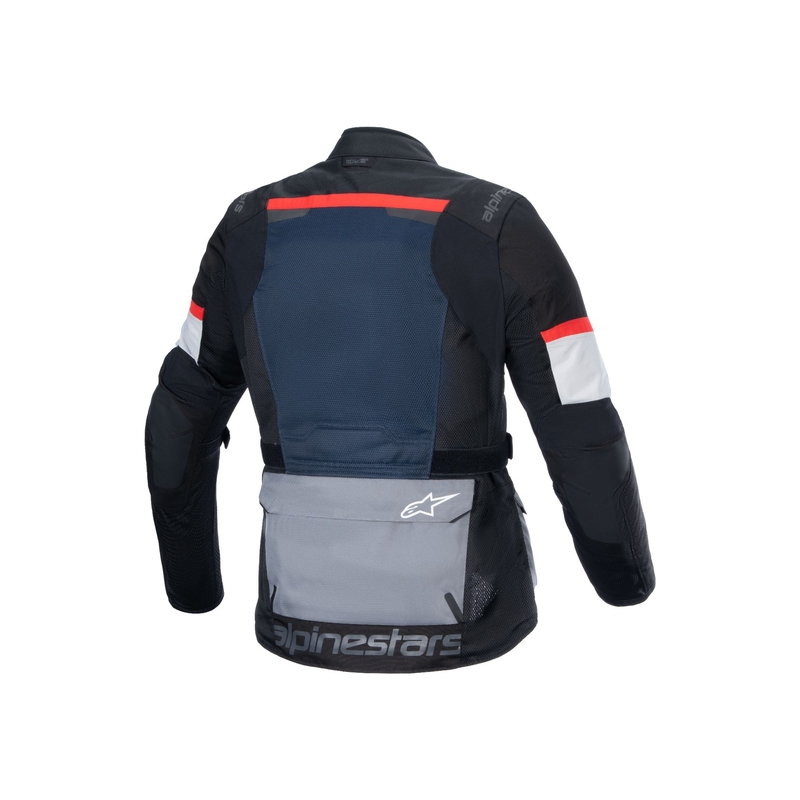 Alpinestars Andes Drystar tumši zilā- melnā-sarkanā- gaiši pelēkā motocikla jaka