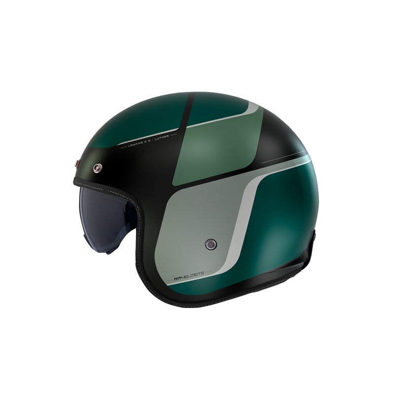 MT Le Mans 2 SV Luther Open Motociklu ķivere matēta melna-pelēka-zaļa