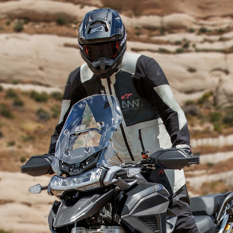 Alpinestars Amt 7 Air gaiši pelēk- melna motocikla jaka