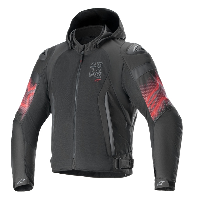 Alpinestars Zaca Air Venom Ūdensnecaurlaidīga melna/krāsas motocikla jaka Black/Fluo Red