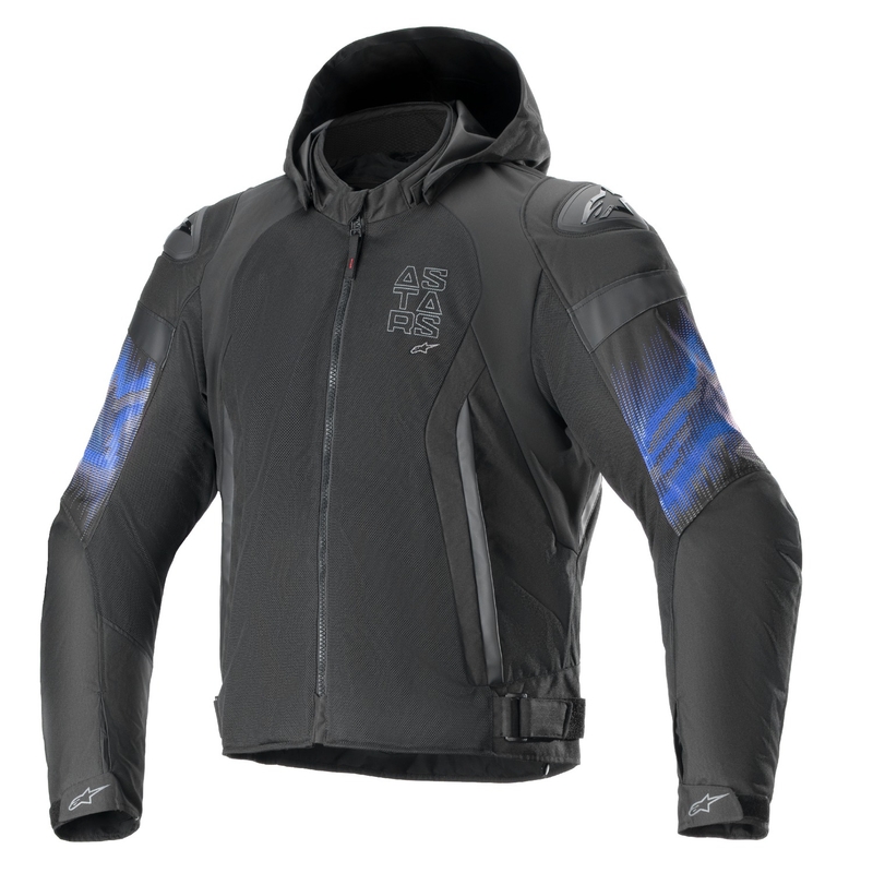 Alpinestars Zaca Air Venom ūdensnecaurlaidīga melna/plūmdzeltena motocikla jaka