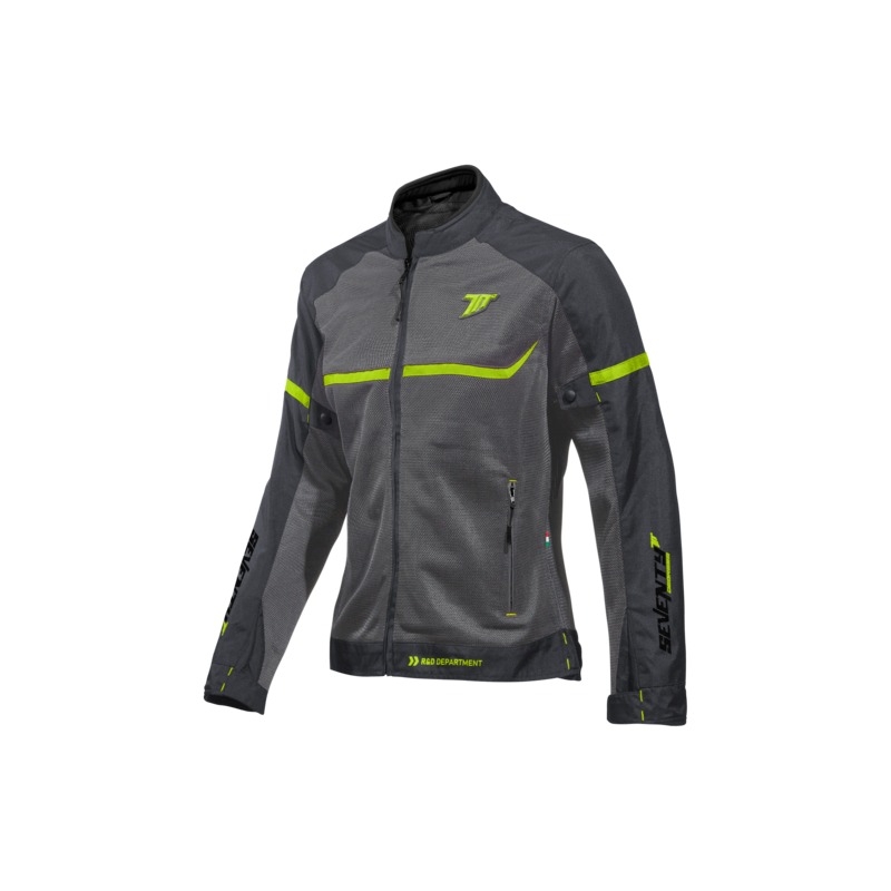 Sieviešu motocikla jaka SEVENTY DEGREES SD-JR30.2 Mojave grey-fluo yellow