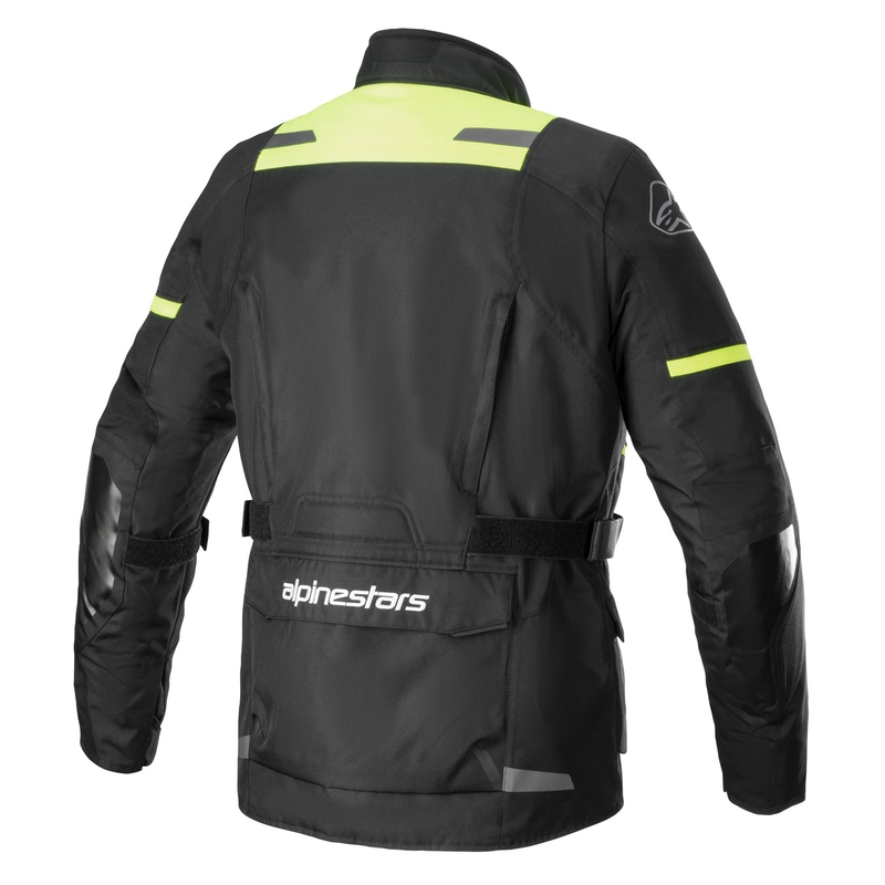Alpinestars Andes Drystar 3 melns-fluo dzeltens motocikla jaka