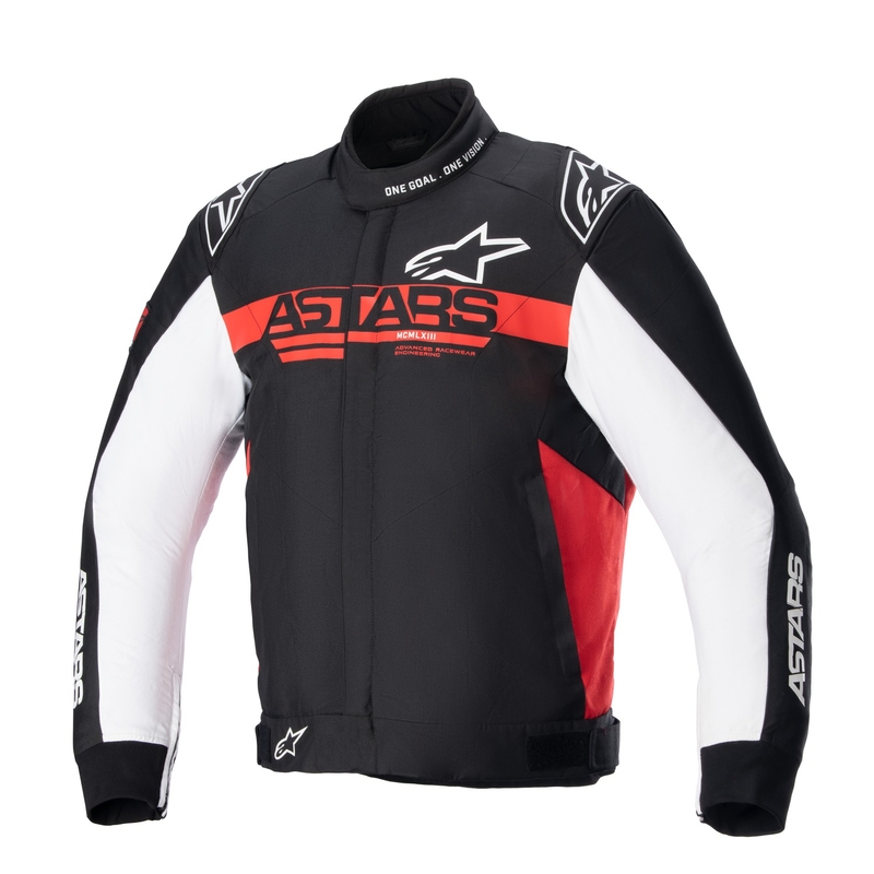 Alpinestars Monza Sport melna, sarkana un balta motocikla jaka
