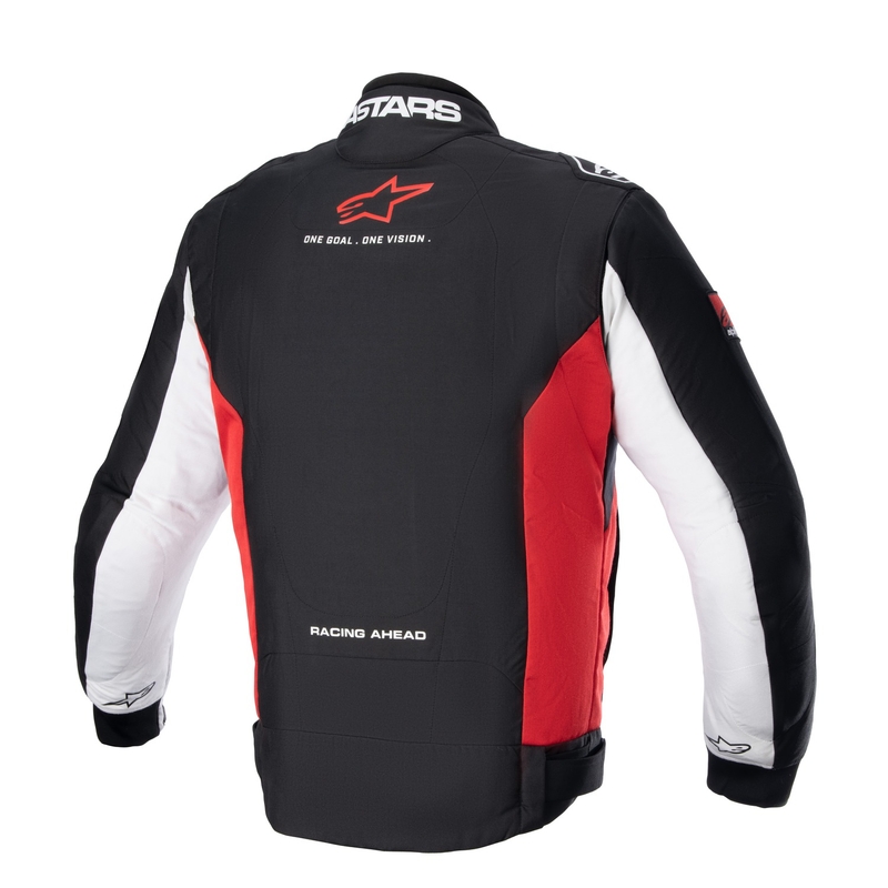 Alpinestars Monza Sport melna, sarkana un balta motocikla jaka