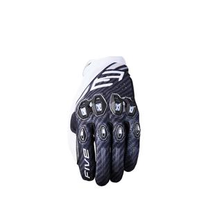 Motocikla cimdi FIVE Stunt Evo2 fibre melns un balts