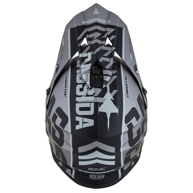 Dětská motokrosová helma Cassida Cross Cup Sonic Junior matná šedo-černá