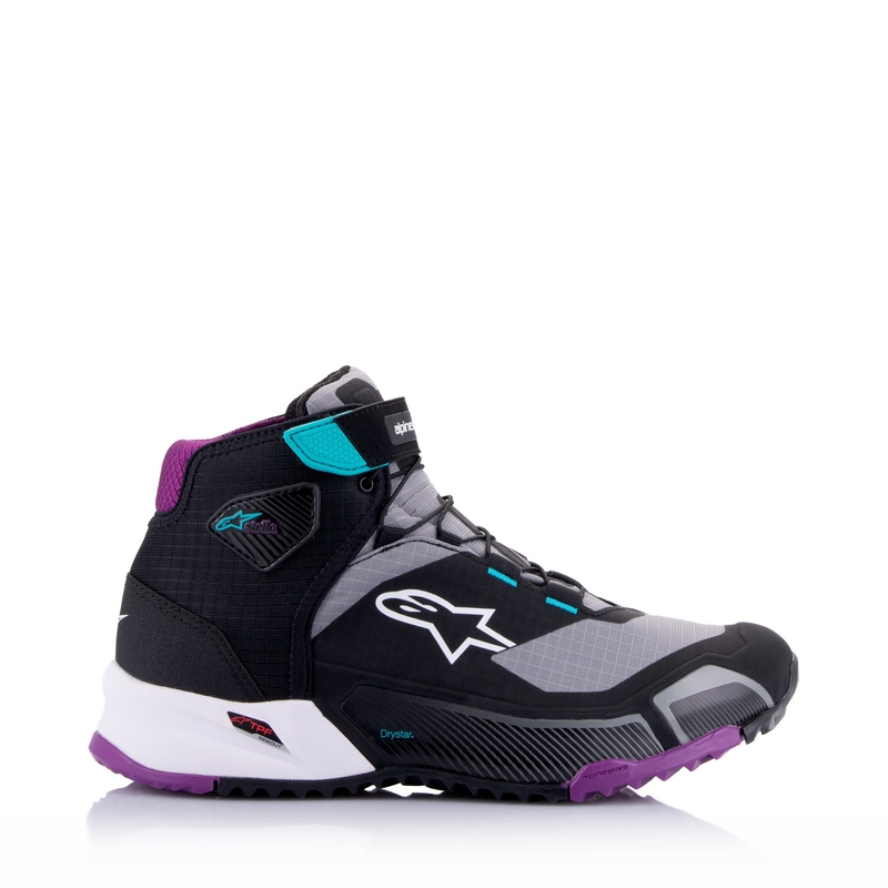 Alpinestars Sieviešu Stella CR-X Drystar Black-Gray-Violet-Turquoise Motociklu zābaki