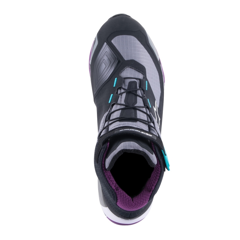 Alpinestars Sieviešu Stella CR-X Drystar Black-Gray-Violet-Turquoise Motociklu zābaki