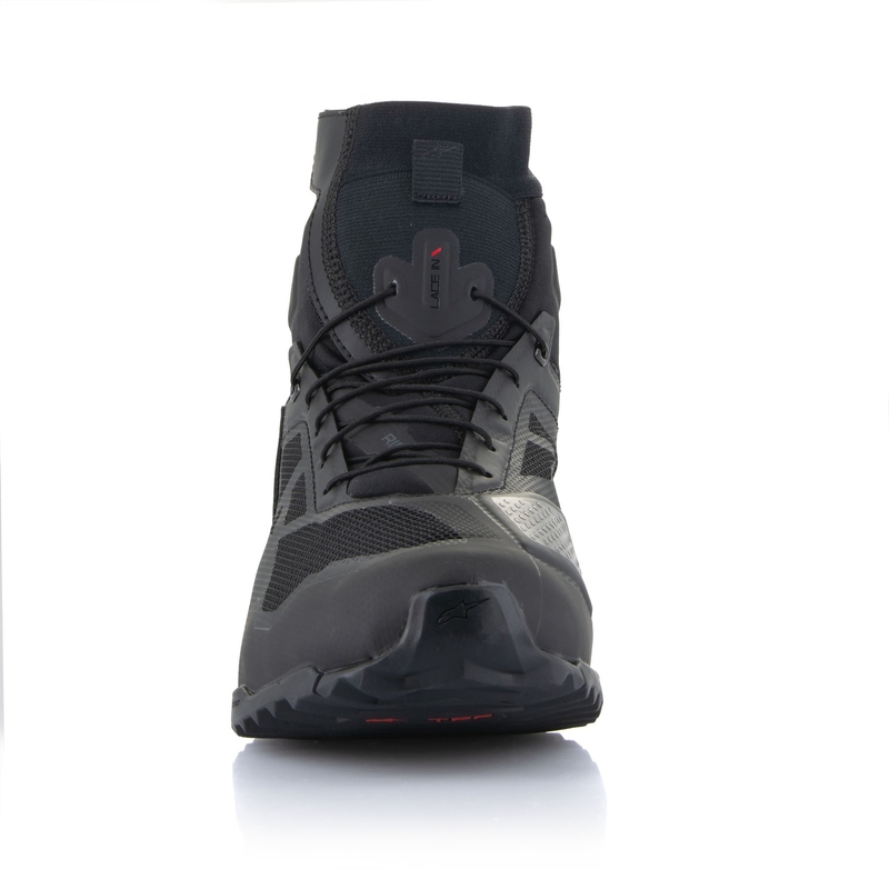 Alpinestars CR-1 melni un tumši pelēki motocikla zābaki