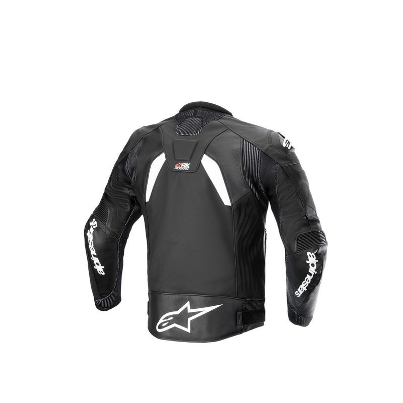 Alpinestars GP Plus R 4 Rideknit melnā un baltā ādas motocikla jaka