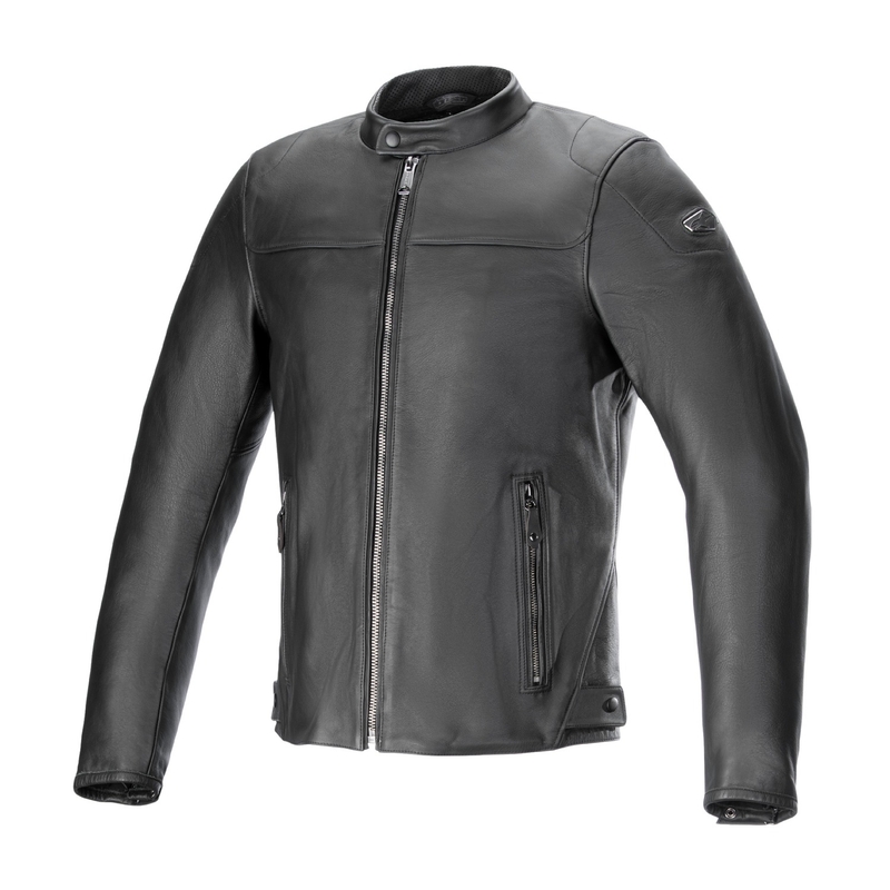 Alpinestars Blacktrack Black ādas motocikla jaka