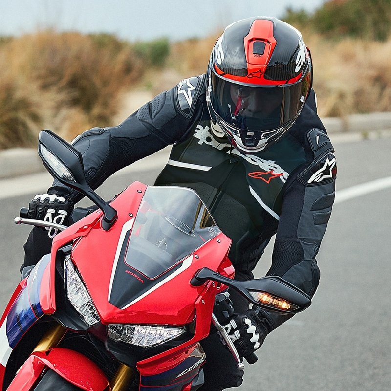 Alpinestars Atem 5 melnā un baltā ādas motocikla jaka